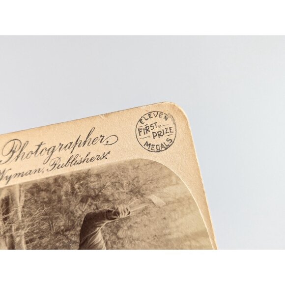 Antique Stereoview card of a Bear Attack "Perils of the Wilderness" Prize - Picture 6 of 9